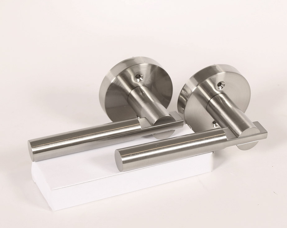 Saturn Modern Door Handle Lever Set with Push Button Lock and Emergency