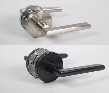 Halifax Round Rosette Door Handle Lever Lock Set Concealed Screws