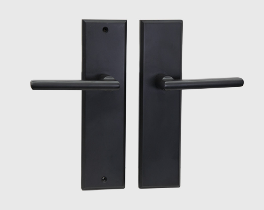 black doors handles interior with lock